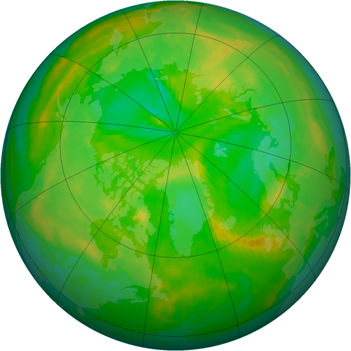 Arctic ozone map for 27 June 1999